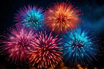 Fototapeta premium Fireworks - Generative AI