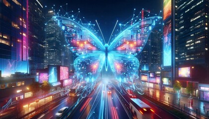 Obraz premium A futuristic and innovative portrayal of a butterfly.