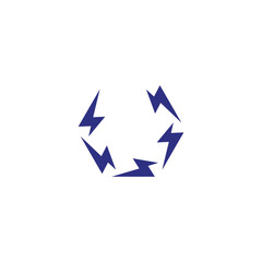 letter U simple lightning symbol logo vector