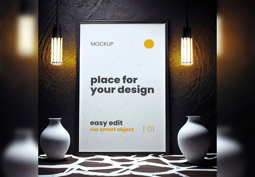 Elegant Poster Frame Mockup 06 Generative Ai