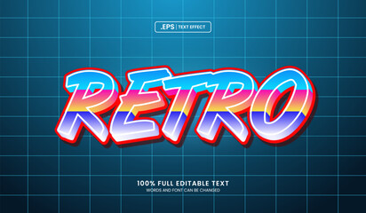 Design editable text effect, retro text effect