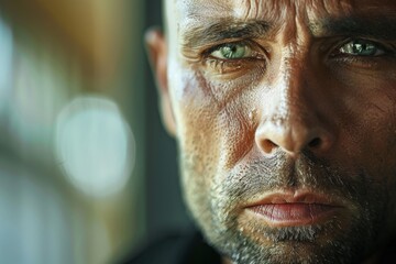 The image features a side profile of a person artfully blurred with a smooth, gradient background