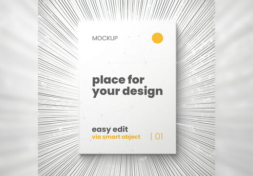 Frame Poster Mockup Linear Digital Illustration Comic Style 02 Generative Ai