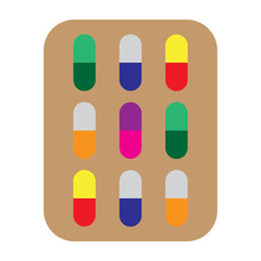 Pills Vector Flat Icon Design