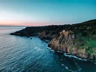 High Resolution Scenic Drone Shot of Oregon Coast