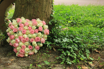 Heart shaped sympathy flowers