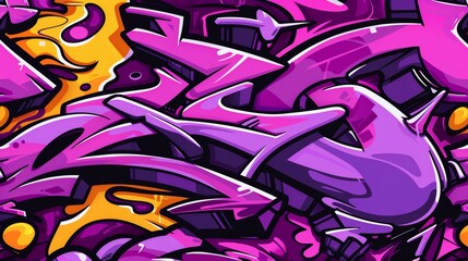Obraz premium Vibrant urban graffiti backdrop with colorful tags and street murals, embodying city street culture