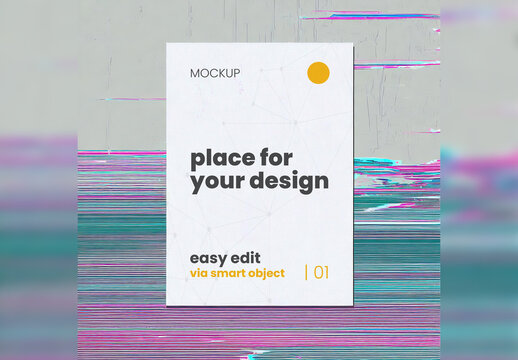 Glitch Poster Frame Mockup 03 Generative Ai