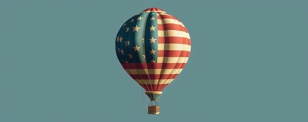 Fototapeta premium Generate a visual of a hot air balloon with an American flag design