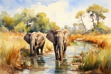 Fototapeta premium Wildlife sanctuaries - Generative AI