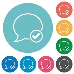 Apply message outline flat round icons