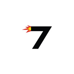 number 7 explosion, cannon geometric symbol simple logo vector
