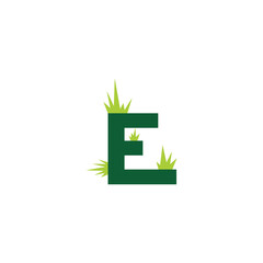 letter E grass geometric symbol simple logo vector