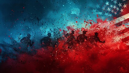 Design a poster featuring a patrioticthemed 5K run event