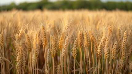 Champs de blé arrivé à maturité, les épis sont près à moissonner
