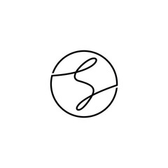 Letter S circle line geometric symbol simple logo vector