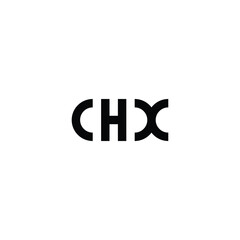 Letter C H X outline geometric symbol simple logo vector