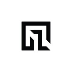 letter n and z knife, modern geometric symbol simple logo vector