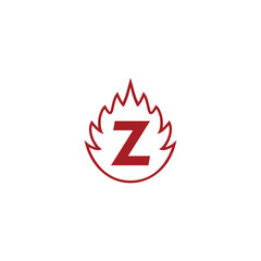 letter Z fire geometric symbol simple logo vector