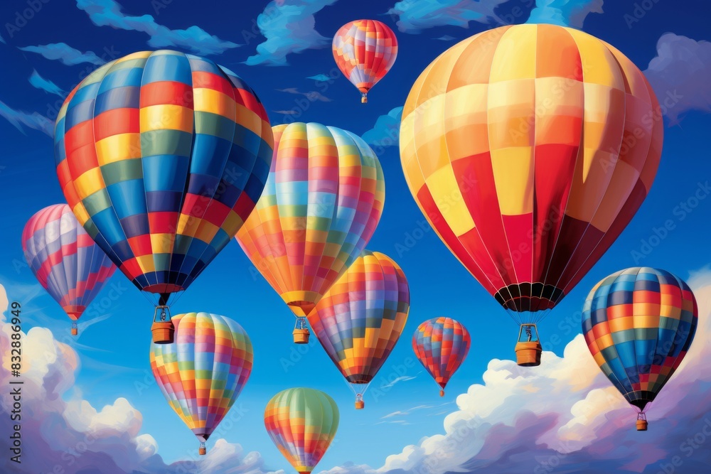 Poster Hot air balloons - Generative AI