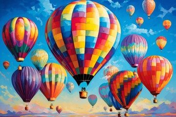 Obraz premium Hot air balloons - Generative AI