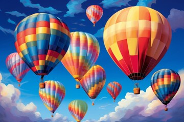 Obraz premium Hot air balloons - Generative AI