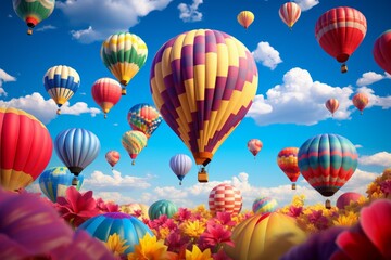 Obraz premium Hot air balloons - Generative AI