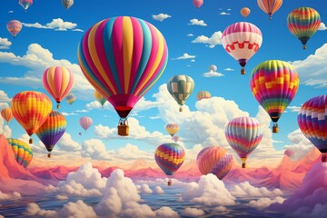 Fototapeta premium Hot air balloons - Generative AI
