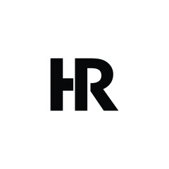 Letter HR combination geometric symbol simple logo vector