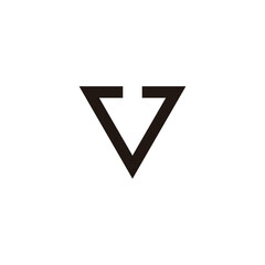 Letter V download, triangle geometric symbol simple logo vector