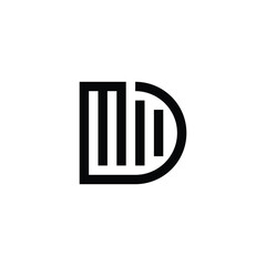 Letter MD battery geometric symbol simple logo vector