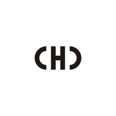 Obraz premium Letter C H D outlines geometric symbol simple logo vector