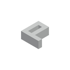 Letter P 3d geometric symbol simple logo vector