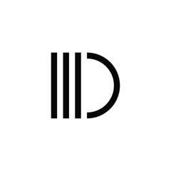 Letter MD lines geometric symbol simple logo vector