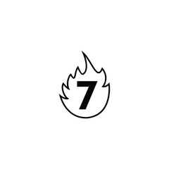 number 7 fire geometric symbol simple logo vector