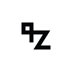 Letter q and z connect geometric symbol simple logo vector