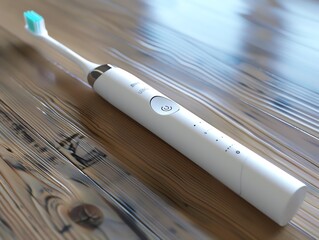 A detailed render of a compact and stylish electric toothbrush charger