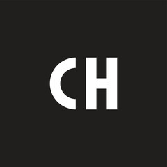 Fototapeta premium Letter C H geometric symbol simple logo vector