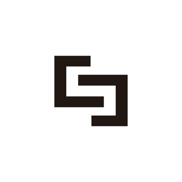 recommend clip art: Letter S and c square geometric symbol simple logo vector