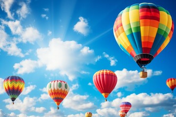 Naklejka premium Hot air balloons - Generative AI