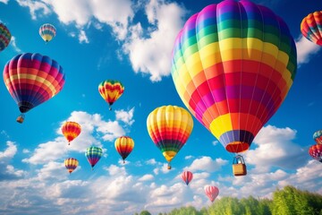 Fototapeta premium Hot air balloons - Generative AI