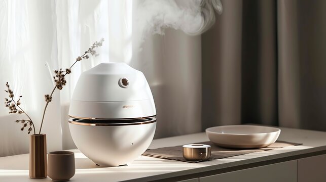 A highend facial steamer with a sleek, compact design