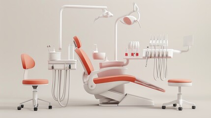 A highquality render of a stylish and modern dental care set