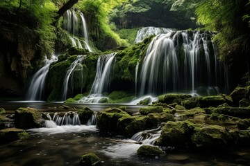 Obraz premium Waterfalls - Generative AI