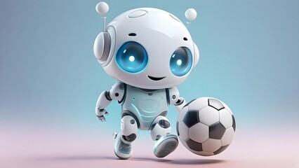 Mały robot grający w piłkę nożną 