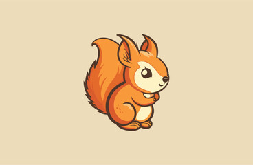 Squirrel logo design template vector illustration