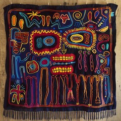Panama Mola Tapestry 