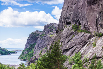 Old tunnel in norwegian rocks mountain