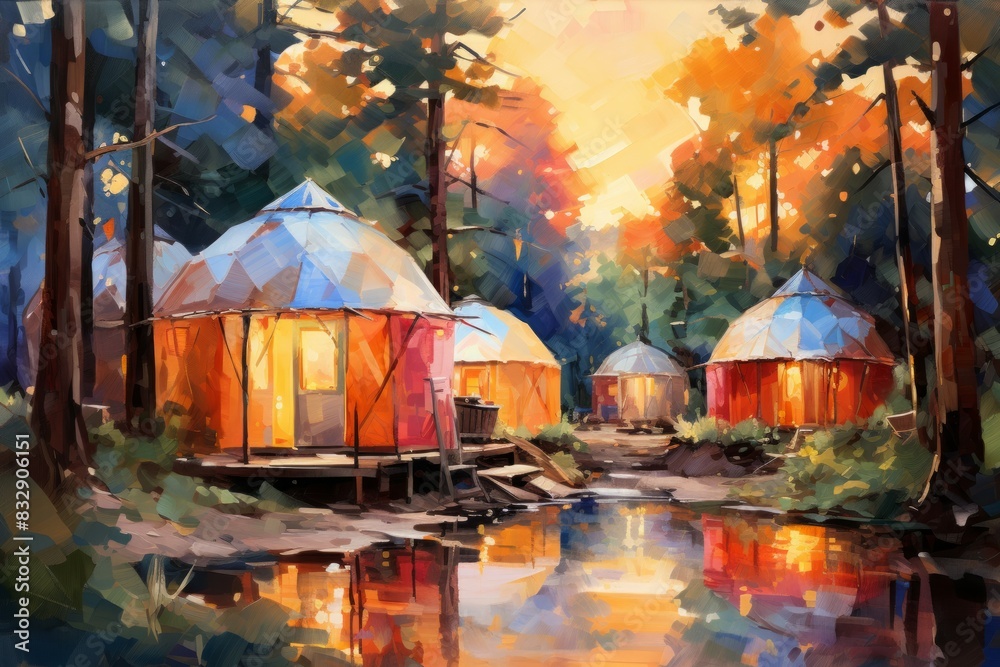 Canvas Prints Glamping - Generative AI