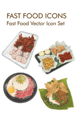 Fast food logo vector Icon set